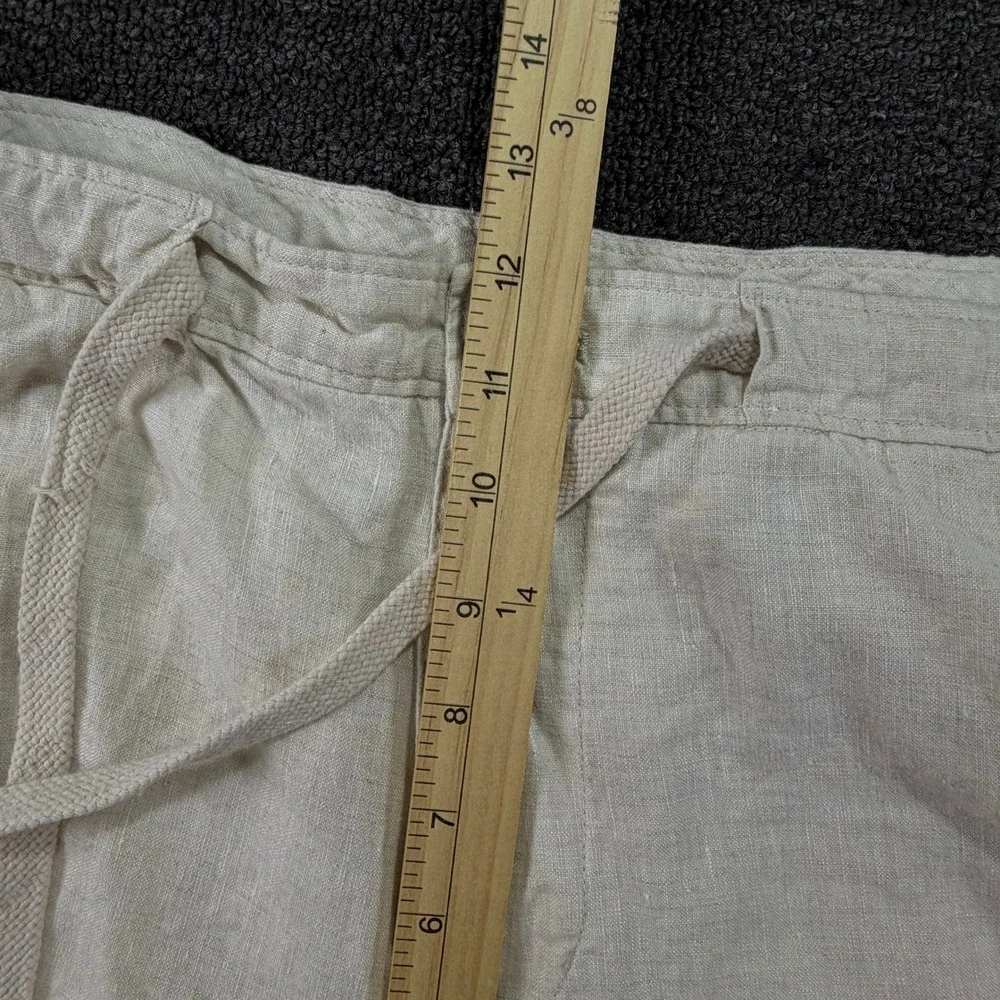 Tasso Elba Linen Pants Mens 38x30 Island Beige Relaxed Drawstring EUC